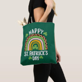 Gelukkige St. Patrick's Day Rainbow Shamrock Tote Bag (Dichtbij)