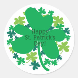 Gelukkige St. Patrick's Day Shamrock Clover Sticke Ronde Sticker