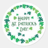 Gelukkige St. Patrick's Day Shamrock Krans Sticker (Voorkant)