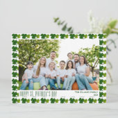 Gelukkige St. Patrick's Day Shamrocks familie 1 fo Feestdagenkaart (Staand voorkant)