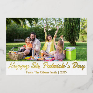 Gelukkige St. Patrick's Day Shamrocks familie 1 fo Folie Feestdagenkaart