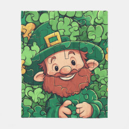 Gelukkige St. Patrick's Day Shamrocks Puzzel Fleece Deken