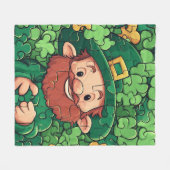 Gelukkige St. Patrick's Day Shamrocks Puzzel Fleece Deken (Voorkant (Horizontaal))