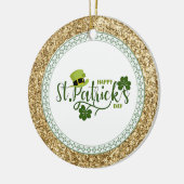 Gelukkige St. Patrick's Day, vakantieontwerp, Keramisch Ornament (Links)