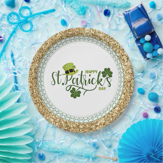 Gelukkige St. Patrick's Day, vakantieontwerp, Papieren Bordje (Feest)