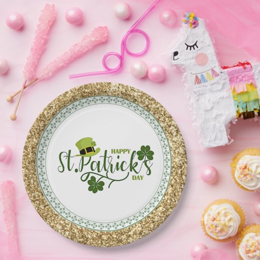 Gelukkige St. Patrick's Day, vakantieontwerp, Papieren Bordje (Feest)