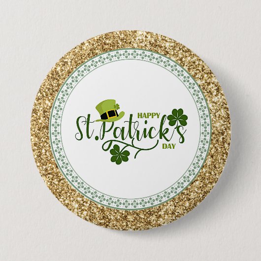 Gelukkige St. Patrick's Day, vakantieontwerp, Ronde Button 7,6 Cm (Voorkant)