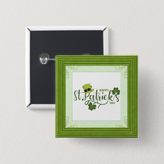 Gelukkige St. Patrick's Day, vakantieontwerp, Vierkante Button 5,1 Cm (Voorkant /achterkant)