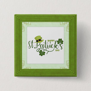 Gelukkige St. Patrick's Day, vakantieontwerp, Vierkante Button 5,1 Cm