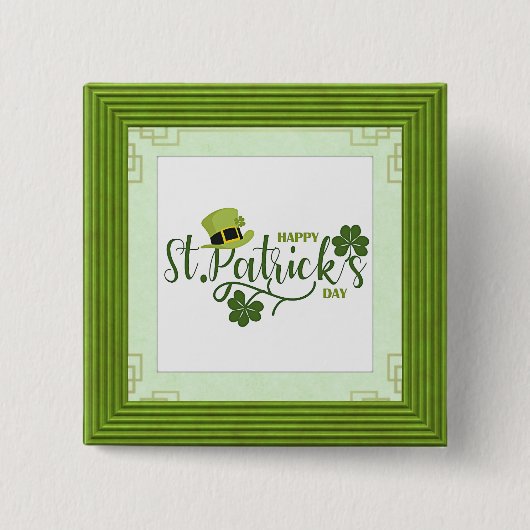 Gelukkige St. Patrick's Day, vakantieontwerp, Vierkante Button 5,1 Cm (Voorkant)