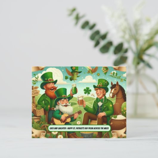 Gelukkige St. Patrick's Day van Over de Miles Briefkaart (Staand voorkant)