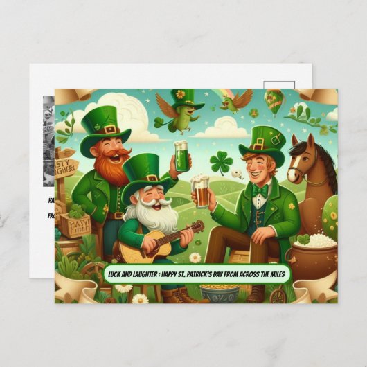 Gelukkige St. Patrick's Day van Over de Miles Briefkaart (Voorkant / Achterkant)