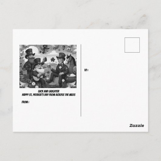 Gelukkige St. Patrick's Day van Over de Miles Briefkaart (Achterkant)