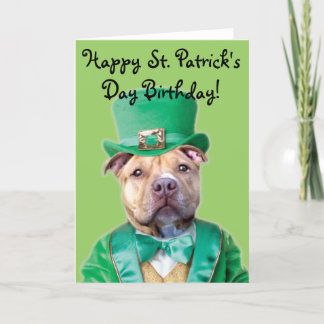 Gelukkige St. Patrick's Day Verjaardag Pitbull kaa Kaart