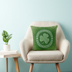 Gelukkige St. Patrick's Day Vintage Shamrock Groen Kussen