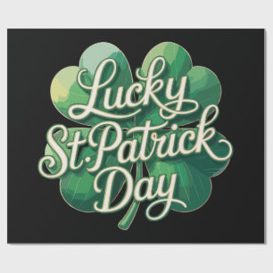 Gelukkige St. Patrick's Day Vintage Typografie Vie Cadeaupapier
