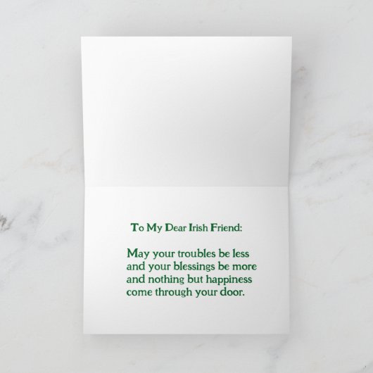 Gelukkige St. Patrick's Day voor mijn lieve Ierse  Kaart (Binnen)