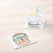 Gelukkige St. Patricks Gay LGBTQ Pride Regenboog Kartonnen Onderzetters (Insitu)