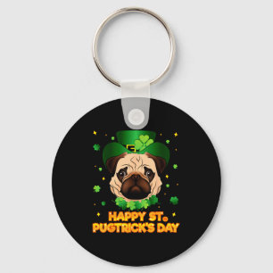 Gelukkige St. Patrick's Pugtricks Dag Ierse Pug Le Sleutelhanger