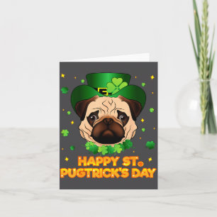 Gelukkige St. Patricks Pugtricks Dag Ierse Pug Lep Kaart