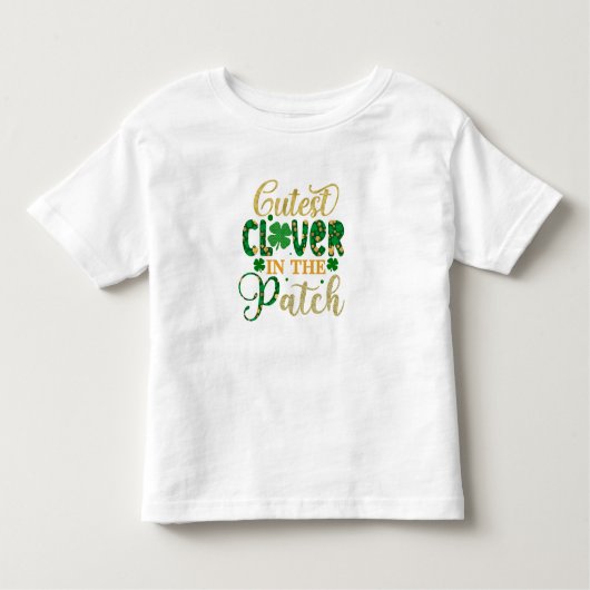 Gelukkige St. Patrick's Schattigee Klaver in de Pa Kinder Shirts (Voorkant)