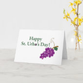 Gelukkige St. Urho's Day! met druiven Kaart (Gele Bloem)