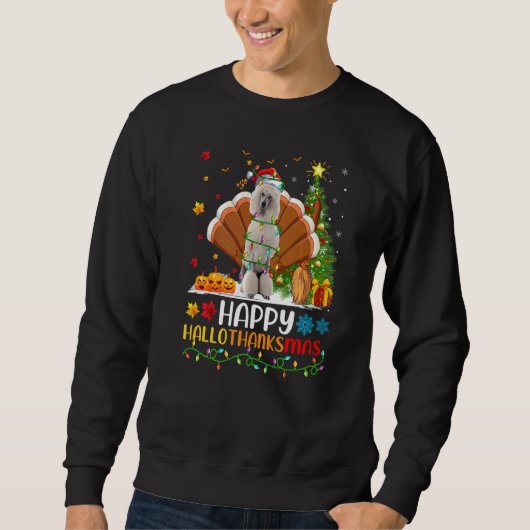 Gelukkige standaard Poodle hond Hellothanksmas Trui (Voorkant)