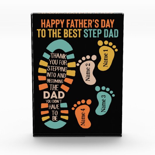 Gelukkige "stap" Vaderdag Fotoblokken (Voorkant)