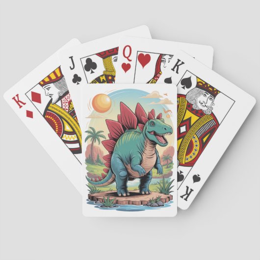 Gelukkige Stegosaurus Pokerkaarten (Achterkant)