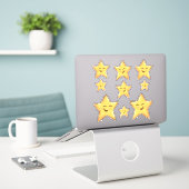 Gelukkige sterren  sticker (Laptop op bureau)