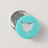 Gelukkige Stingray Ronde Button 3,2 Cm (Voorkant /achterkant)