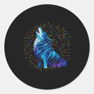 Gelukkige Stip Dag Stippen Wolf Liefhebber Voor Ma Ronde Sticker