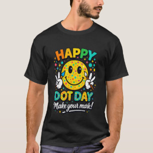 Gelukkige Stippen Dag Glimlach Gezicht Kleurrijke T-shirt