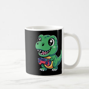 Gelukkige T-Rex Met Gamecontroller Schattige Gamer Koffiemok