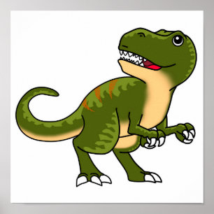 GELUKKIGE T-REX POSTER ONTWERP DOWNLOADBAAR
