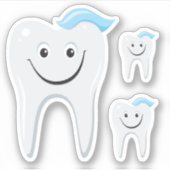 Gelukkige tand met tandpasta sticker (Voorkant)