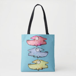 Gelukkige Tandige Kleurrijke Vis Tote Bag