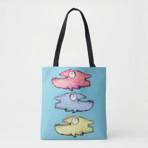Gelukkige Tandige Kleurrijke Vis Tote Bag