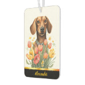 Gelukkige teckel en bloemen luchtverfrisser (Links)