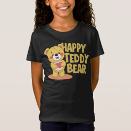Gelukkige Teddybeer die een hart vasthoudt T-shirt