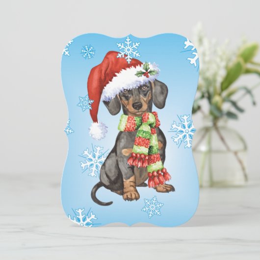 Gelukkige Tekkel Howlidays Feestdagenkaart (Staand voorkant)