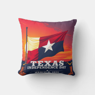 Gelukkige Texas Onafhankelijkheidsdag 1836 Kunst Kussen