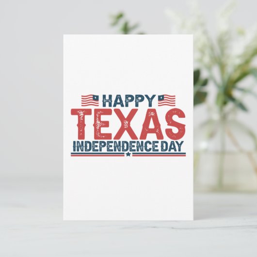 Gelukkige Texas Onafhankelijkheidsdag Amerikaanse  Bedankkaart (Staand voorkant)