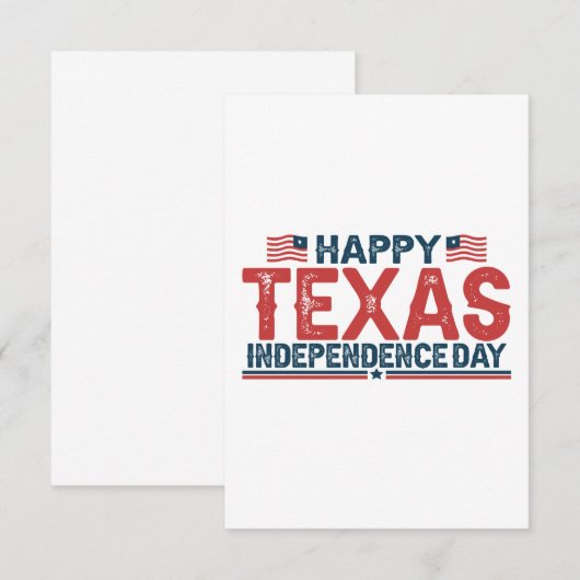 Gelukkige Texas Onafhankelijkheidsdag Amerikaanse  Bedankkaart (Voorkant / Achterkant)