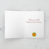 Gelukkige Thanksgiving aan u en van u Rode Schuur Feestdagen Kaart (Binnen)