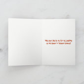 Gelukkige Thanksgiving, Corgi hond springen in bla Feestdagen Kaart (Binnen)