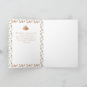 Gelukkige Thanksgiving Dag Herfst Huis Deur Pompoe Feestdagen Kaart (Binnen)