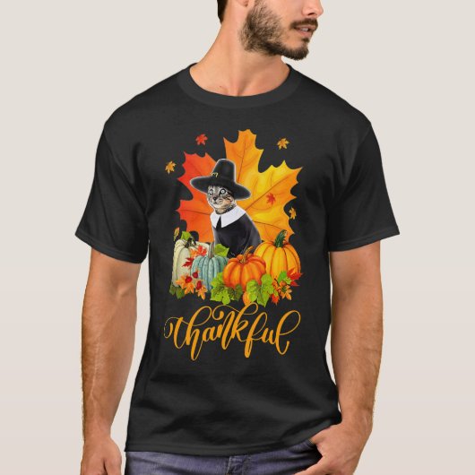 Gelukkige Thanksgiving Day Herfst Esdoornbladeren T-shirt (Voorkant)