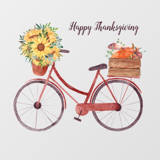 Gelukkige Thanksgiving Fiets Raamsticker (Vel)