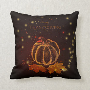 Gelukkige Thanksgiving Gloeiende Pompoen Herfst Bl Kussen